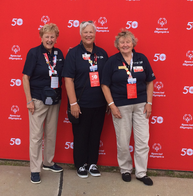 Carol, left and Christel on right were volunteers at the first Special Olympics 50 years ago.